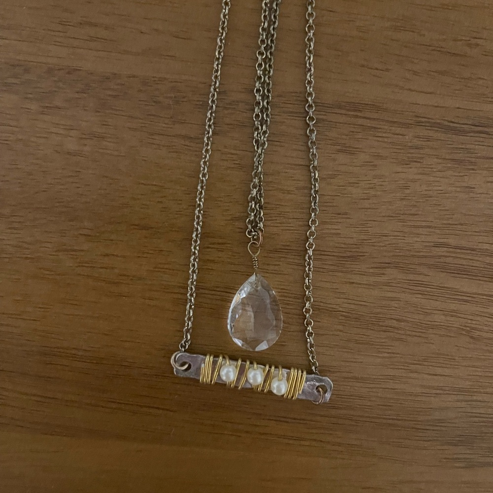 Silver two-layered necklace
